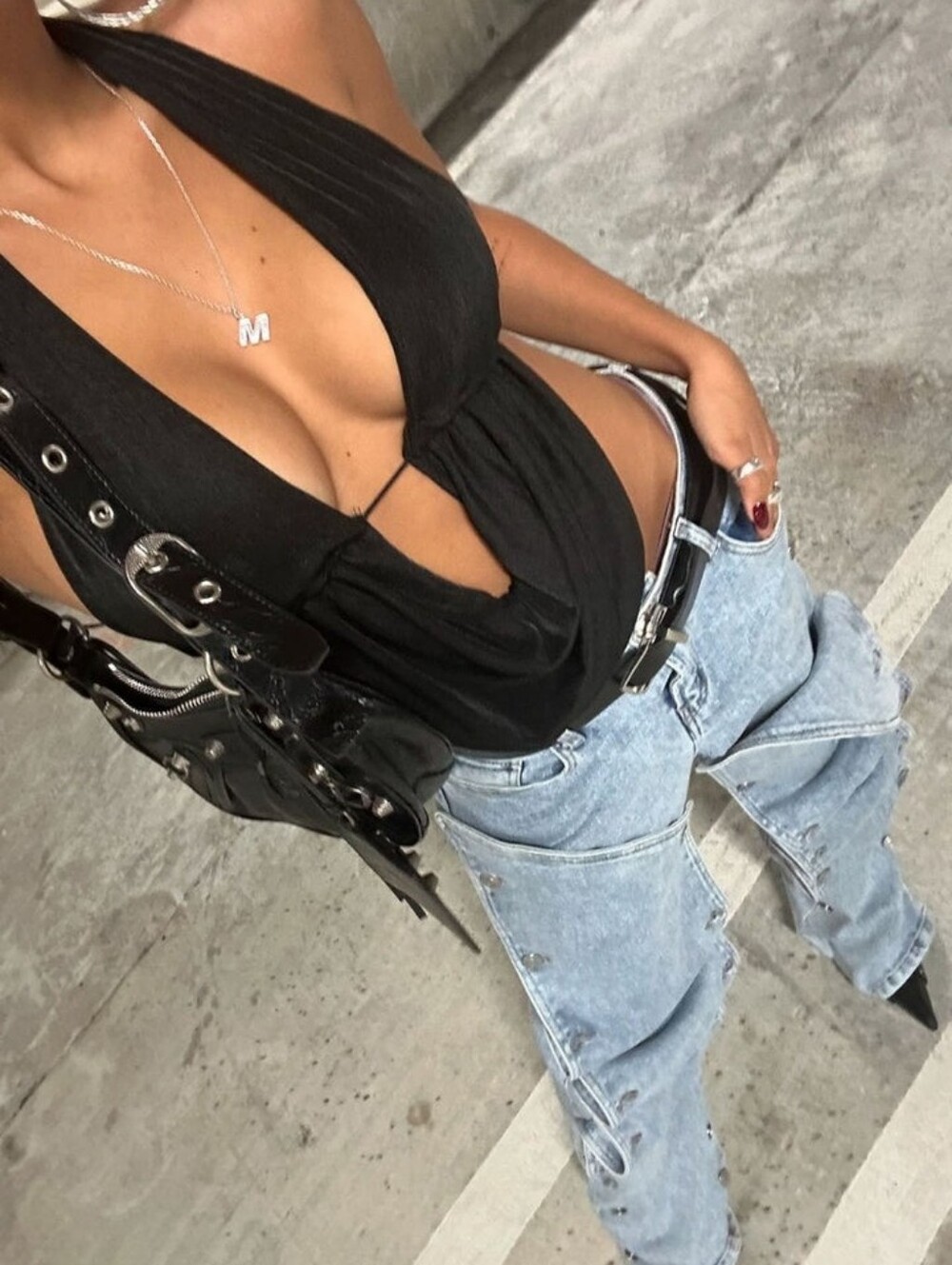 Women's Black Plunge Halter Top - Sleek Evening Tank